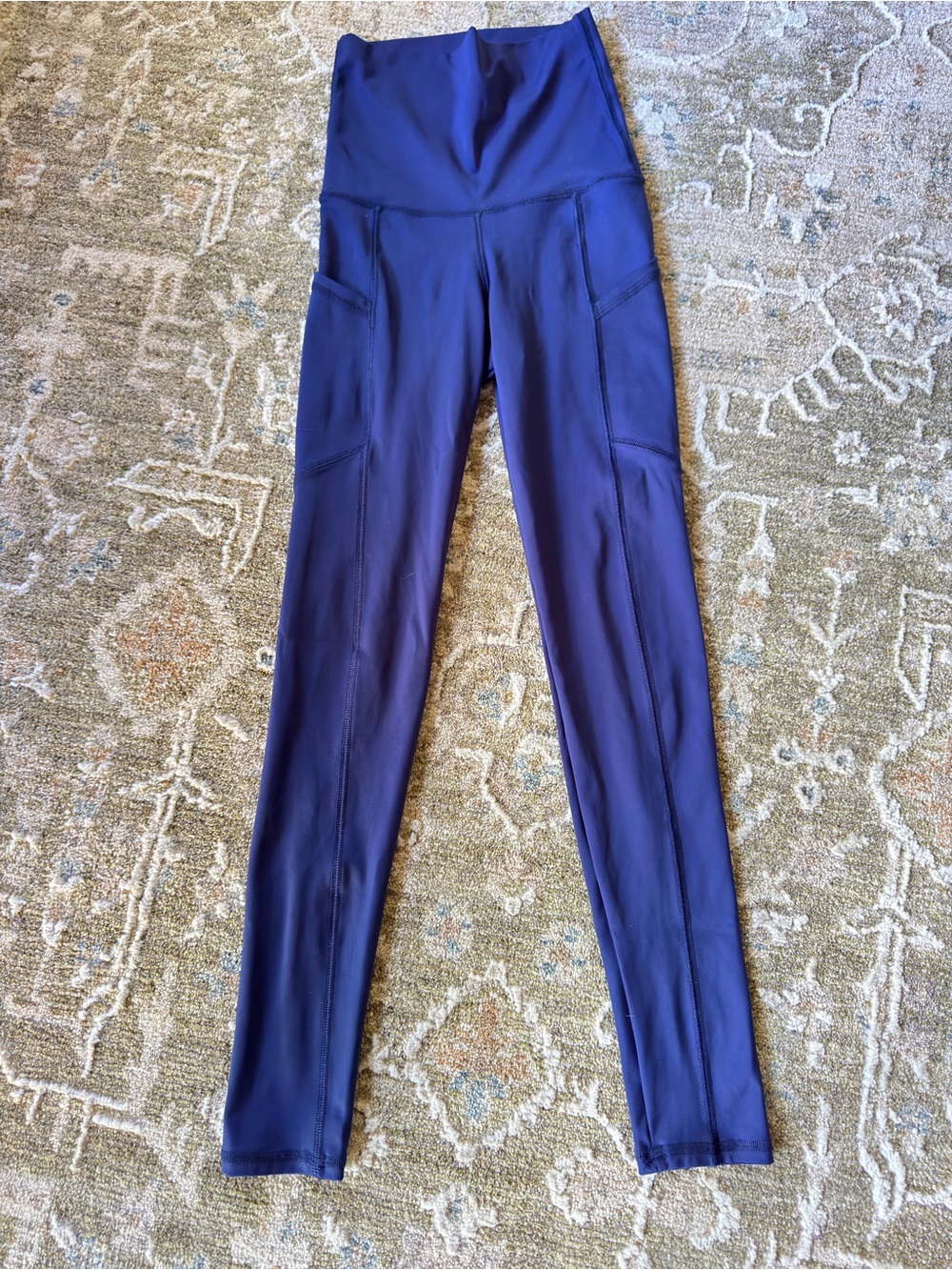 Emily Hsu Designs High-Waist Navy Blue Performance Leggings